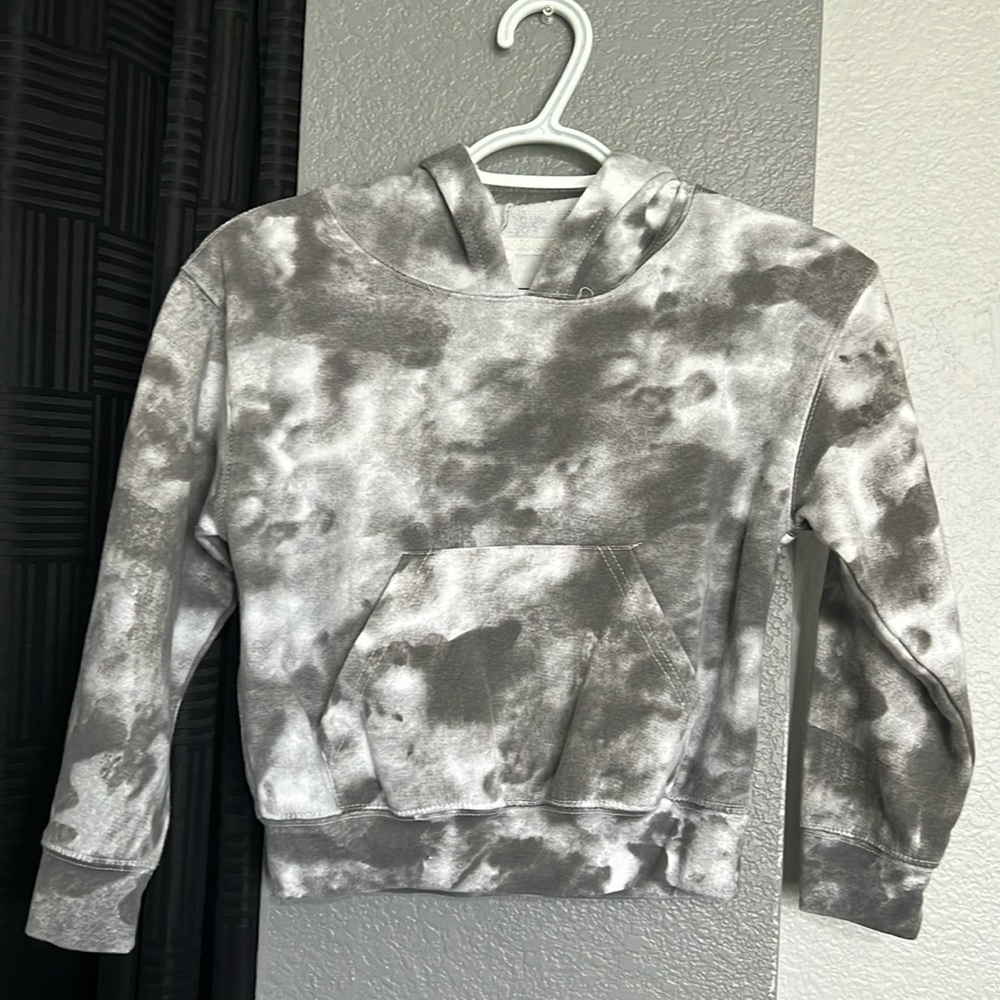 Girl black tie dye hoodie sweater